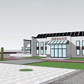 Modern Tourist Center With Scenic Plaza Swimming Pool Landscaped Steps And Green Lawn