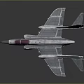 Silver Fighter Jet Model With Red Cockpit Grid Pattern Wings And Tail Emblem 3d model