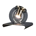 Sleek Modern Transparent Glass Globe Table Lamp With Illuminated Metal Base
