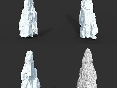 Textured White Stone Rock Formations As Decorative Sculptures For Home Decoration 3d model