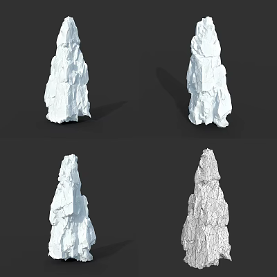 Textured White Stone Rock Formations As Decorative Sculptures For Home Decoration 3d model
