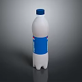 Refreshing Beverage In White Plastic Bottle With Blue Cap And Label 3d model