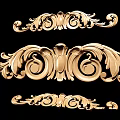 Ornamental Golden Carvings Featuring Baroque Style Decorative Patterns 3d model