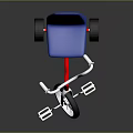 Kids' Tricycle With Red Frame Blue Seat Silver Handlebars And White Pedals