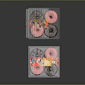 Transparent Plastic Donut Containers With Pink Chocolate Sprinkles Open Lid