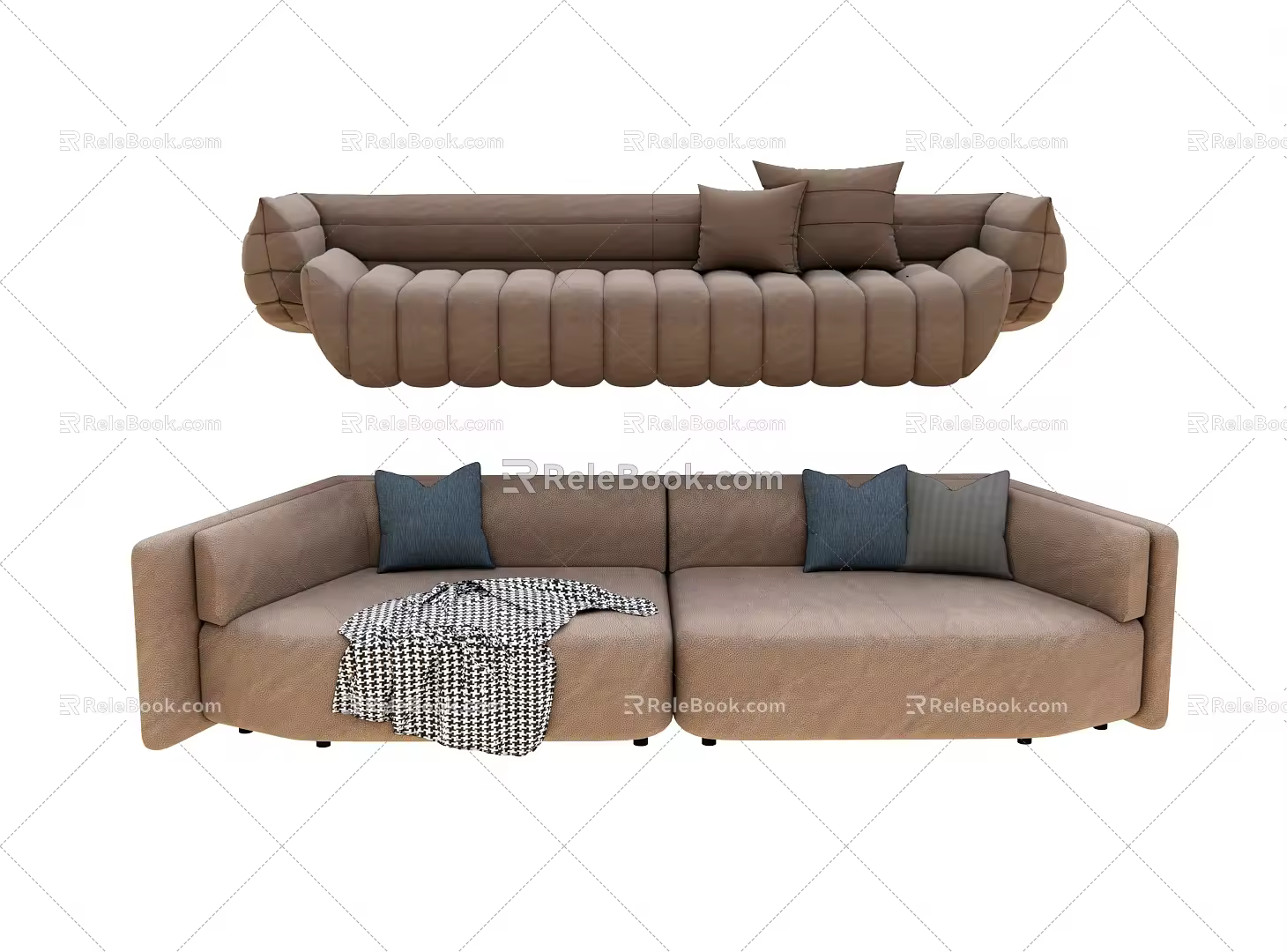 Modern Combination Sofa Multi-person Sofa Casual Sofa Leather Sofa Pillow Blanket Backrest Sofa 3d model