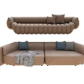 Modern Combination Sofa Multi-person Sofa Casual Sofa Leather Sofa Pillow Blanket Backrest Sofa 3d model
