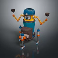 Industrial Robot Single Wheel Robot Double Wheel Robot Robot Robot Assistant Small Robot 3d model