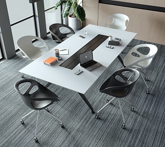 Modern Meeting Table and Chair Office Desk and Chair Office Chair Meeting Room 3d model