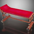 Comfortable Massage Bed Featuring Red Padded Cushion Wooden Frame And Sturdy Metal Legs