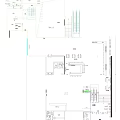Shopping Mall Store Interior with Colorful Signs Hanging Lights Seating Area and Display Counters