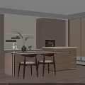 Modern Light Wood Dining Table Set With Kitchen Island For Cozy Bright Home Dining Space