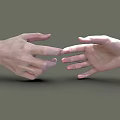 Man's Hands Reaching Out Fingers Almost Touching Gently Against Gray Background