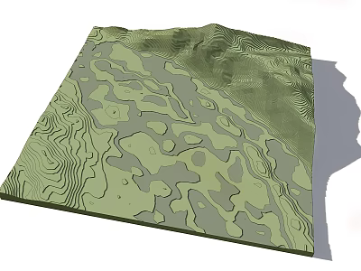 Garden Landscape Design With Undulating Terrain Green Areas And Wavy Patterns 3d model