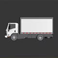 Modern Box Truck With White Cab Gray Diamond Pattern Cargo Body And Reflective Surface 3d model