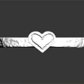 Silver Bracelet With Heart Shaped Design And Engraved Patterns For Elegant Accessory