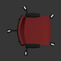 Red Office Chair With Black Armrests Swivel Wheels And Comfortable Design