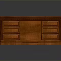 Classic Wooden Office Desk Featuring Brown Finish Black Panel And Ornate Carved Drawers