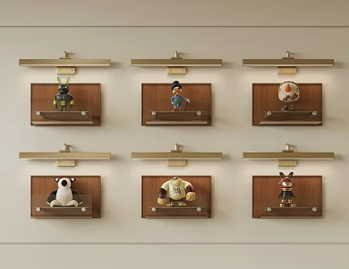 Modern wall rack acrylic display stand 3d model
