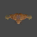 Game Movie Monster Character With Brown Skin Large Horns Sharp Teeth And Muscular Body