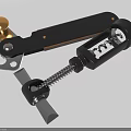 Multi Functional Hardware Tool with Corkscrew Wrench Spring Mechanism and Golden Knob 3d model