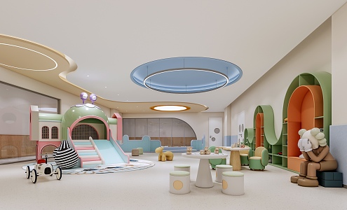 Modern kindergarten children's entertainment area 3d model