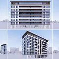 New Chinese-style residential building with a variety of characteristics of large-sized residential 3d model