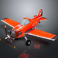 Red Vintage Model Airplane With Propeller Tail Letter P And N234M Registration On Dark Background