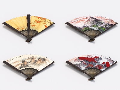 Paper Fan Folding Fan Chinese Fan 3d model