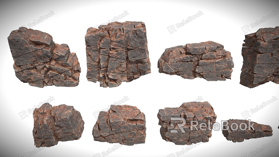 Cartoon Rock Stone Cartoon Stone Stone Block Boulder Desert Stone Reef Modular Rock model