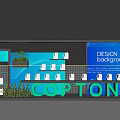 Event Display Wall With Blue Background Showcasing White Items And Green Plants For COPTON