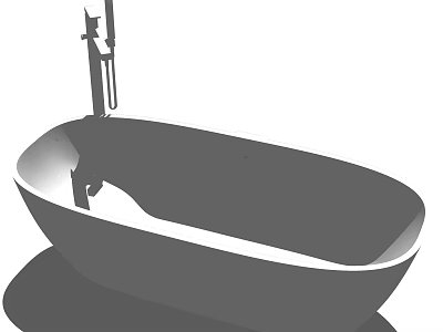 Modern Freestanding Bathtub With Sleek Design And Chrome Faucet 3d model