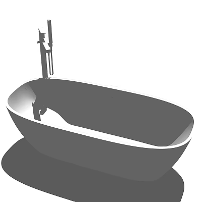 Modern Freestanding Bathtub With Sleek Design And Chrome Faucet 3d model