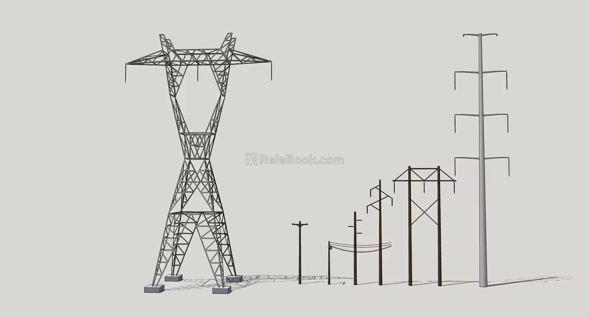 Modern signal tower pole 3d model
