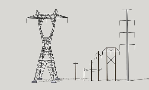 Modern signal tower pole 3d model