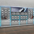 Fashion Culture Shoe Display Cabinet With Blue Lighting Multiple Shelves And Brand Showcases