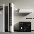 Premium Vertical and Wall Mounted Air Conditioning Fan with Outdoor Unit and Modern Design