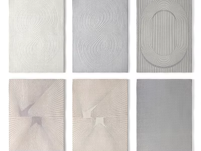 Square Rugs With Various Abstract Patterns And Neutral Tones For Home Decor 3d model