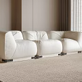 Modern Multiplayer Sofa Three-Seat Sofa 3d model