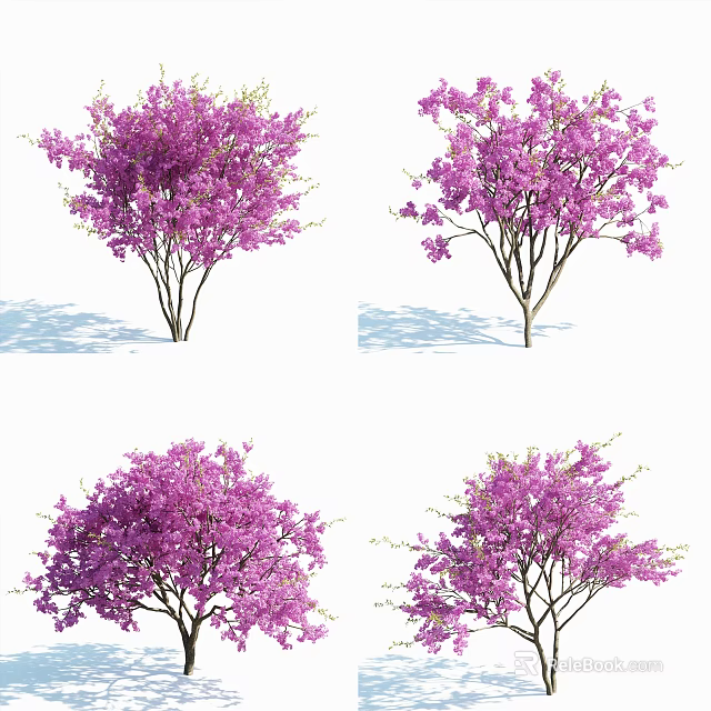 Blooming Purple Flower Arbor With Vibrant Blossoms And Lush Foliage 3d model 