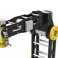 Smart Robotic Arm With Black Yellow Components Multiple Joints Sturdy Base For Industrial Automation 3d model