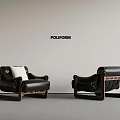 Middle Ancient Style Single Sofa Casual Sofa Leather Sofa 3d model