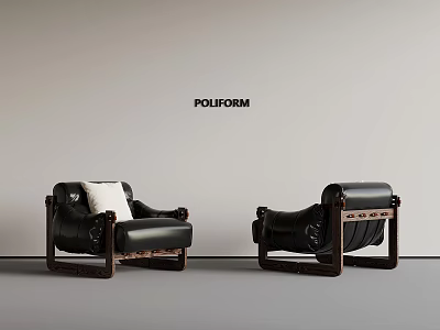 Middle Ancient Style Single Sofa Casual Sofa Leather Sofa 3d model