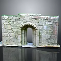 Ancient Stone Building Featuring Archway Structure And Historical Design Elements