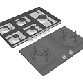 Kitchen Appliances Black And Silver Stainless Steel Gas Stoves Featuring Multiple And Two Burners
