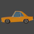Orange Compact Car With Bright Headlights And Stylish Wheels In 3D Design