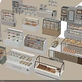 Pastry Shop Interior Featuring Glass Display Cases With Assorted Desserts And Baked Goods