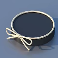 Elegant Black Round Household Storage Box With White Rope Bow Decoration