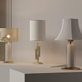 Elegant Modern Table Lamps With White Shades Gold Accents And Textured Bases