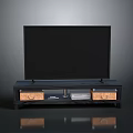 Modern TV Stand with Flat Screen TV and Storage Drawers Design
